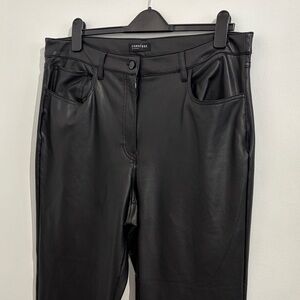 Reitmans 18 Like New Sleek Black Leather-Look Trousers